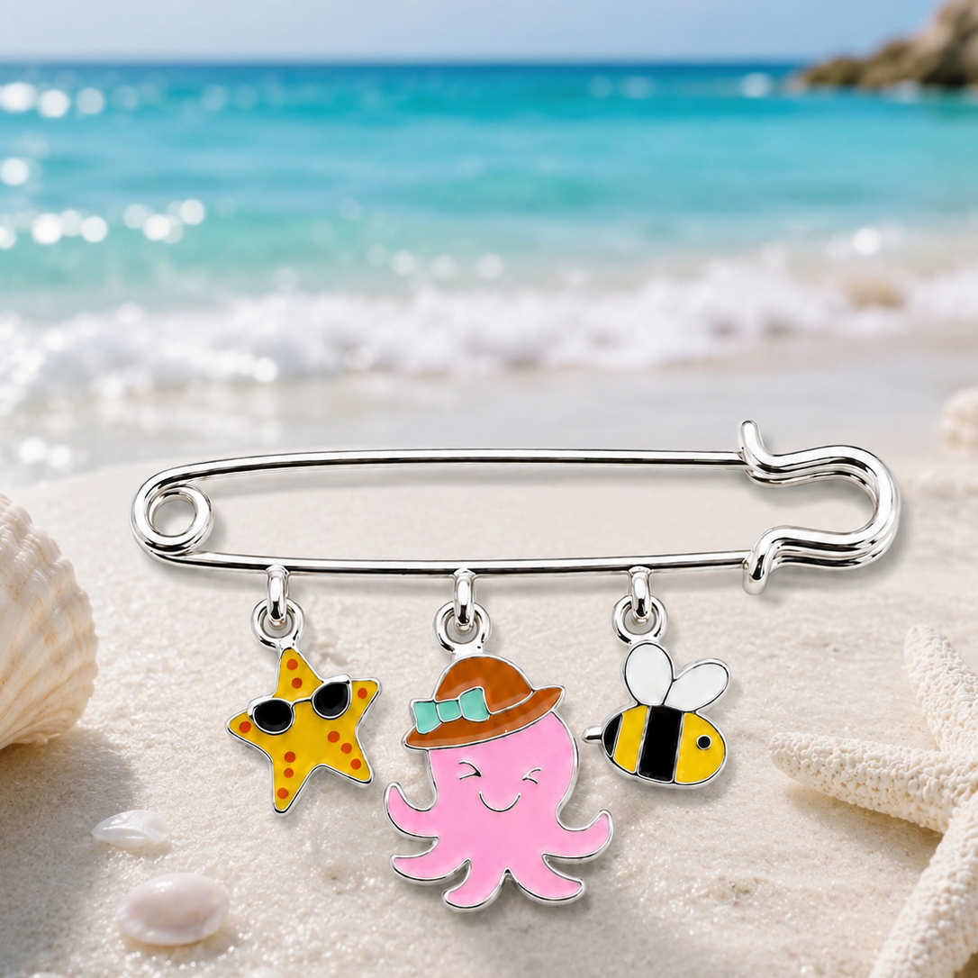 Beach Lover Brooch - 925 Sterling Silver