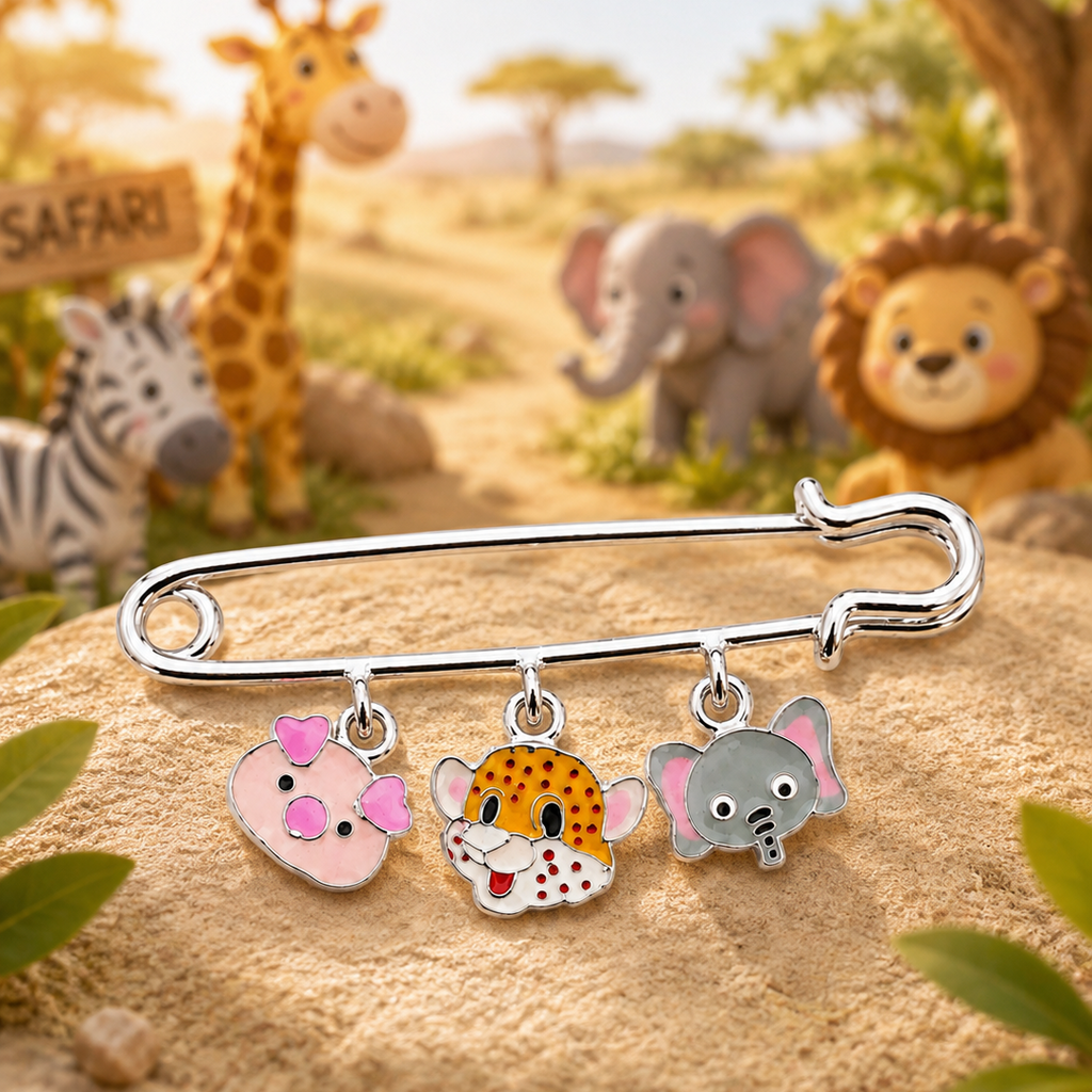 Animal Safari Brooch - 925 Sterling Silver