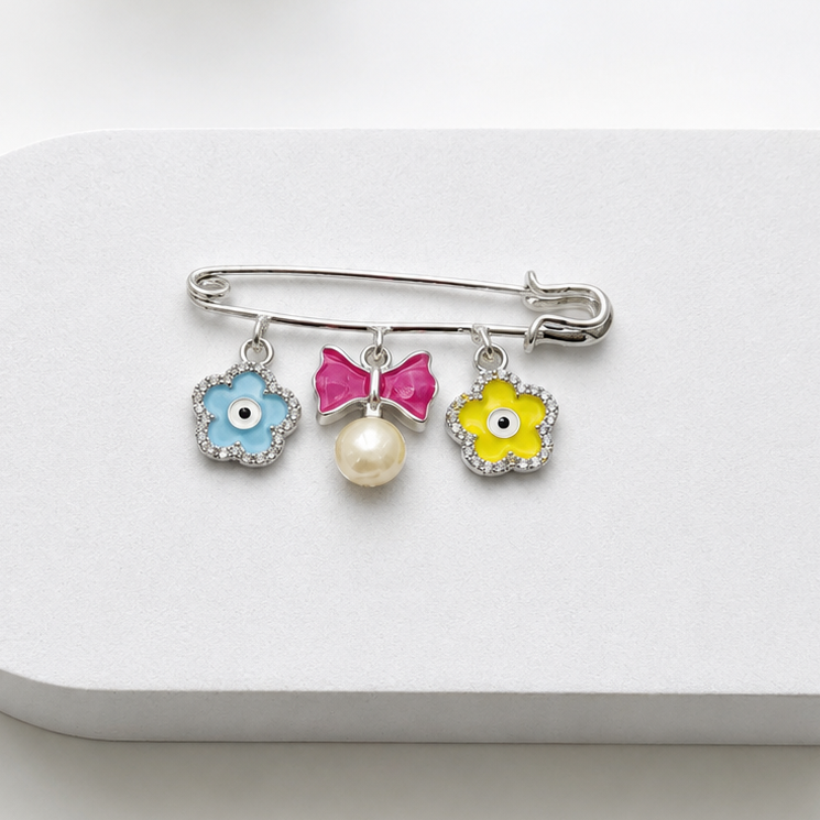 Floral Kids Brooch - 925 Sterling Silver