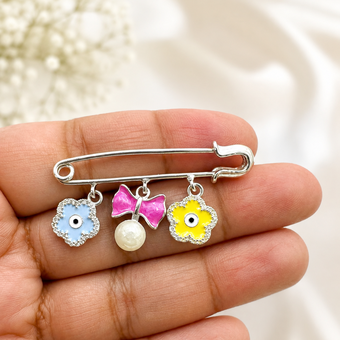 Floral Kids Brooch - 925 Sterling Silver
