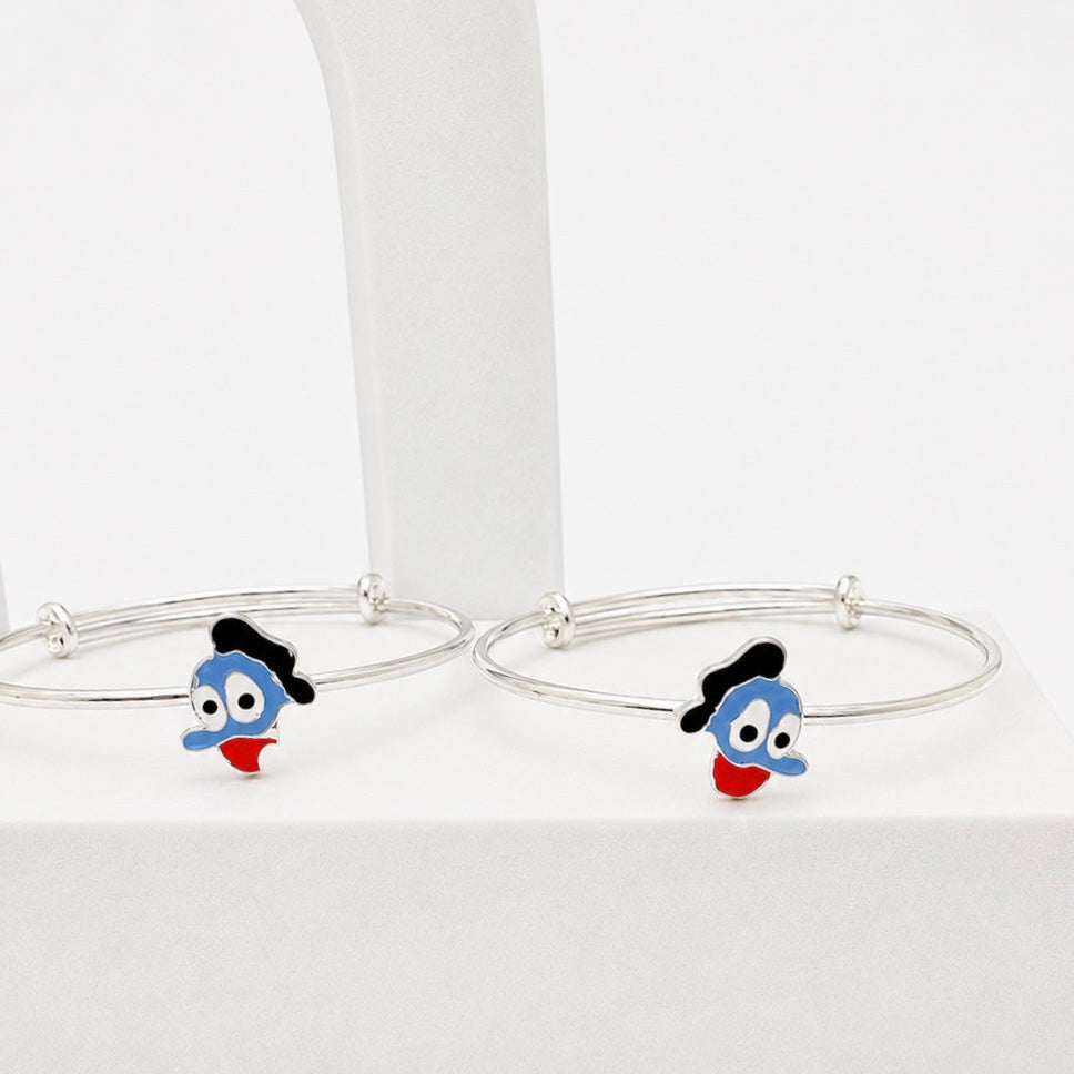 925 Sterling Silver Donald Duck Baby Bangles (Pair)