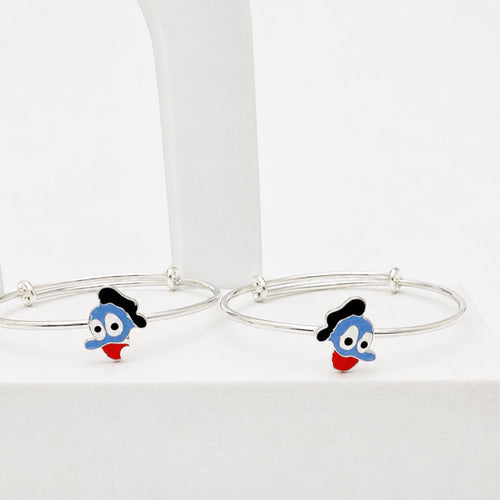 925 Sterling Silver Donald Duck Baby Bangles (Pair)