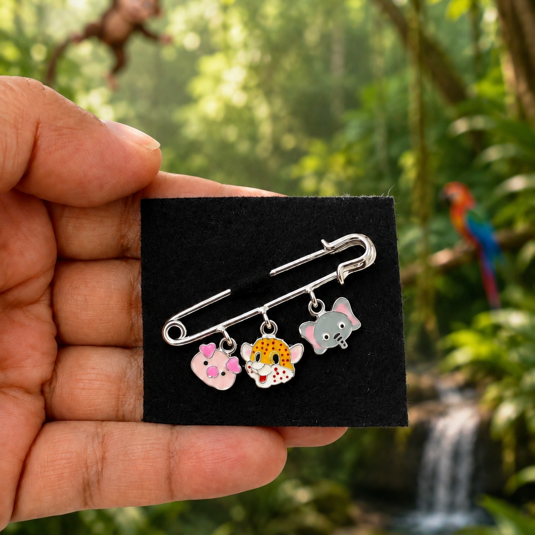 Animal Safari Brooch - 925 Sterling Silver